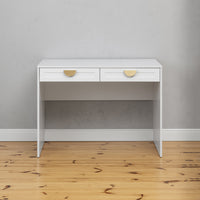 ODESSA DESK - WHITE - HAMPTONS - HALF MOON BRASS