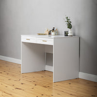 ODESSA DESK - WHITE - HAMPTONS - OVAL BRASS