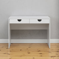 ODESSA DESK - WHITE - SLIM - HALF MOON BLACK