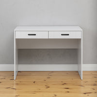 ODESSA DESK - WHITE - VJ PANEL - OVAL BLACK