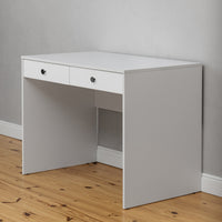 ODESSA DESK - WHITE - VJ PANEL - ROUND BLACK