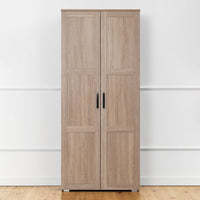 STOCKHOLM STORAGE CUPBOARD HAMPTONS - NATURAL OAK - OVAL BLACK