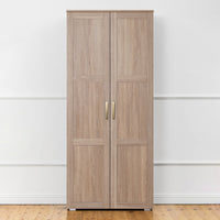 STOCKHOLM STORAGE CUPBOARD HAMPTONS - NATURAL OAK - OVAL BRASS