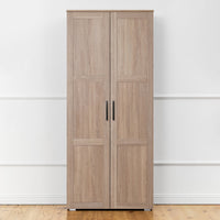 STOCKHOLM STORAGE CUPBOARD HAMPTONS - NATURAL OAK - SQUARE BLACK