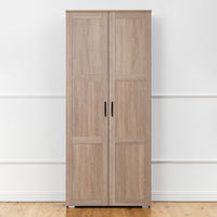 STOCKHOLM STORAGE CUPBOARD HAMPTONS - NATURAL OAK - SCANDI BLACK