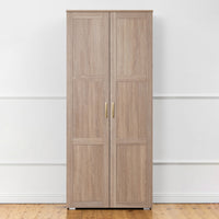 STOCKHOLM STORAGE CUPBOARD HAMPTONS - NATURAL OAK - SCANDI BRASS