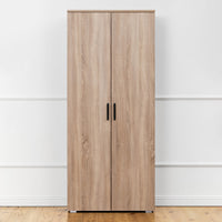 STOCKHOLM STORAGE CUPBOARD SLIM - NATURAL OAK - OVAL BLACK