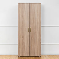 STOCKHOLM STORAGE CUPBOARD SLIM - NATURAL OAK - OVAL BRASS