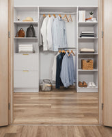 BASEL WALK IN WARDROBE KIT  - WHITE - FLUTED - PULL BRASS