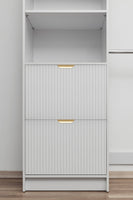 BASEL WALK IN WARDROBE KIT  - WHITE - FLUTED - PULL BRASS