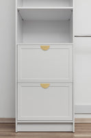 BASEL WALK IN WARDROBE KIT  - WHITE - HAMPTONS - HALF MOON BRASS