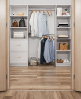 BASEL WALK IN WARDROBE KIT  - WHITE - HAMPTONS - OVAL BRASS