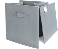 Pack of 6 Foldable Fabric Basket Bin Storage Cube for Nursery, Office and Home Decor (Grey)