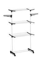 CARLA HOME Folding 3 Tier Clothes Laundry Drying Rack with Stainless Steel Tubes for Indoor & Outdoor Home