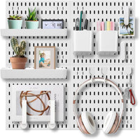 Pegboard Combination Kit with 4 Pegboards and 18 Accessories Modular Hanging for Wall Organiser