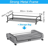 Set 2 Pcs XXL Under Bed Rolling Storage Containers with 50L Large Capacity and Wheels