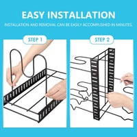 CARLA HOME Adjustable 8-Tier Pan Rack Pot Organizer for Kitchen Cabinet