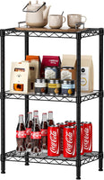 CARLA HOME 3-Tier Adjustable Metal Storage Shelves Wire Rack Organizer for Kitchen, Pantry, Bathroom or Laundry Room (60cm W x 35cm D x 103cm H)