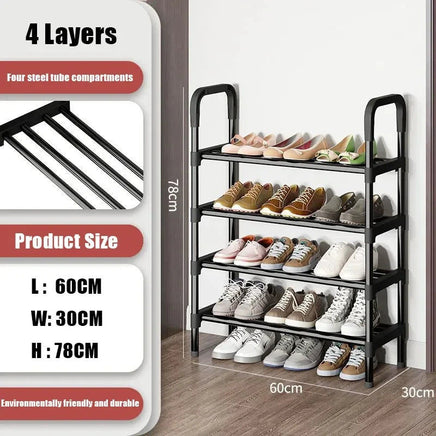 4-Layer Multi-Function Shoe Rack Space Saver