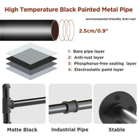 Industrial Iron Pipe Clothes Rail Vintage Wall Shelf