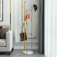 Marble & Metal Coat Rack Stand Heavy Duty