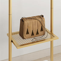 Gold Metal Coat Rack Stand Granite Base Hall Tree