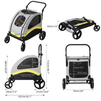 XL Dog Stroller Pet Pushchair Foldable Travel Cart