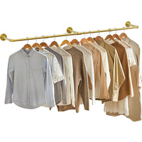 Vintage Iron Clothes Rail Gold Wall Mounted Garment Rack