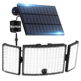 234 LED Solar Motion Sensor Light 5500K Cool Black Outdoor Security Flood Lamp