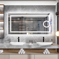 600x800mm LED Bathroom Mirror RBG Anti-Fog Aluminum