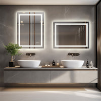 600x800mm LED Bathroom Mirror RBG Anti-Fog Aluminum