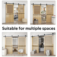Sliding Barn Door Hardware Kit Rust Resistant Heavy Duty 1.83m