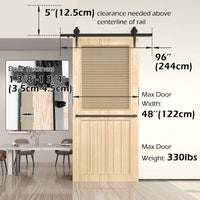 Sliding Barn Door Kit Heavy Duty Rust Resistant Single 2.44M