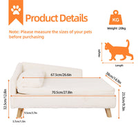 Luxury Pet Sofa Bed 70cm Rectangular Soft Cushion Anti-skid