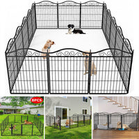 16 Panel Pet Playpen Gate Extension w/ Lockable Door Large Dog Cage
