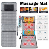 Electric Full Body Massage Mat 10 Motors Heated 45cm Width