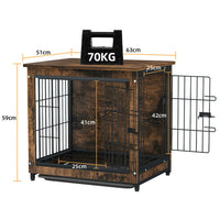 Small Wooden Dog Crate Indoor Kennel 63x51x59cm End Table Nightstand