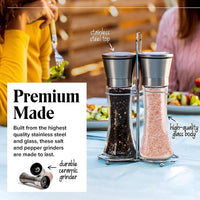 Modern Stainless Steel Salt and Pepper Grinder Set