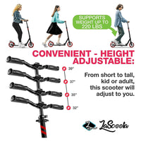 Lascoota Pulse Kick Push Commuter Scooter Teen Adult Black