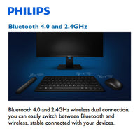 Philips Wireless Compact Keyboard BT 2.4Ghz Bluetooth Multi Device SPK6624