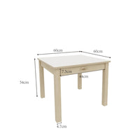 Jooyes Kids Birch Plywood White Square Table - H54cm