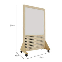 Jooyes Magnetic Mobile Discover Whiteboard with Pegboard - H140cm