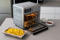 16L Stainless Steel Air Fryer Convection Oven with Dual-Heating