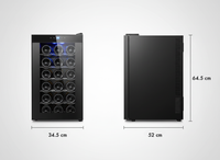 18 Bottle Thermoelectric Wine Fridge, 130W, UV Protected Glass Door, Soft LED Illumination