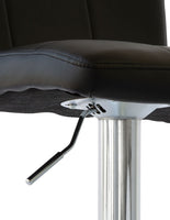 2 Comfortable Bar Stools (Black) w/ Adjustable Height, 90-112cm