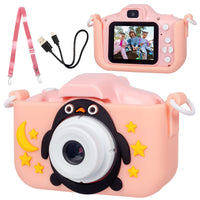 Kids Digital Dual Lens Camera, 4x Zoom and HD Video Recording (Pink)