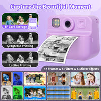 Kids 48MP Instant Print Camera with Dual Lens and 1080P HD Video