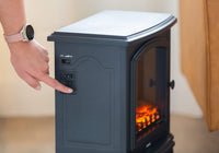 Electric 800W to 1800W Fireplace Heater with Realistic Log Flame Display