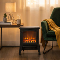 Electric 800W to 1800W Fireplace Heater with Realistic Log Flame Display