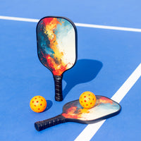 Pickleball Set with 6 Aerodynamic Balls and 2 Fiberglass Paddles